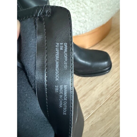 Steve Madden Women Oppal Black Vegan Leather Retro Square Boots size 9.5 - Picture 5 of 5